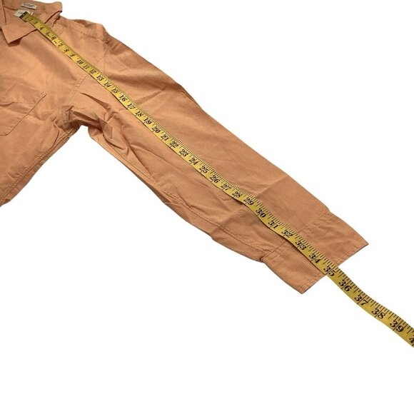 J.Crew Button Up Orange Long Sleeve 2-Ply Cotton Shirt Mens Size XL / 17-17.5 - Picture 6 of 8